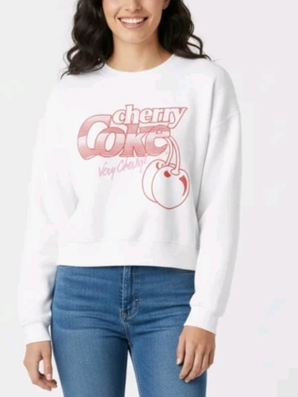 💥4/$25 White Cherry Coke Sweatshirt NWT M